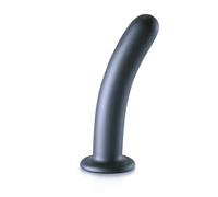 Dildos clásicos marca OUCH! Dildo vaginale con ventosa Smooth G-Spot Dildo 7'' / 17 cm Gun Metal