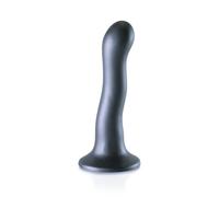 Dildos clásicos marca OUCH! Dildo vaginale con ventosa Ultra Soft Curvy G-Spot Dildo 7''/17 cm Gun Metal