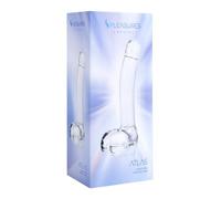 Dildos clásicos marca S Pleasures Crystal ATLAS es un dildo de vidrio transparente con aspecto realista diseñado para la estimulación tanto anal como vaginal