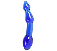Dildos clásicos marca S Pleasures Crystal GAMMA es un dildo de vidrio azul transparente diseñado para la estimulación tanto anal como vaginal