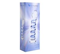 Dildos clásicos marca S Pleasures Crystal LYNX es un dildo de vidrio transparente con detalles en azul diseñado para la estimulación tanto anal como vaginal