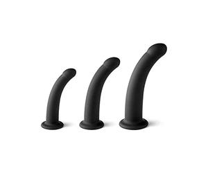Dildos clásicos marca VIRGITE - SHE HAS THE POWER SET DE 3 DILDOS TALLA S/M/L NEGROS