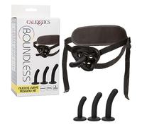 Dildos con arnés marca California Exotics Boundless Curve Pegging Kit Black