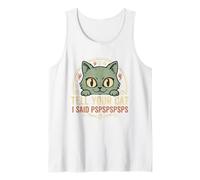 Dile a Tu Gato Pspspspsps Gracioso Amante Gatos Camiseta sin Mangas
