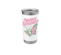 Dile adiós a Butterfly, feliz y divertido último día de clases de verano Vaso térmico de acero inoxidable de doble pared