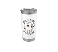 Dile que el diente es mi Floss-ophy Juego de palabras dental divertido Vaso térmico de acero inoxidable de doble pared