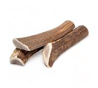 Dilecti Asta de Ciervo para Perros Hueso Perro Morder Que Reduce el Sarro, Mordedor Natural para Cachorros y Perros Grandes (Dividida M (Paquete de 3))