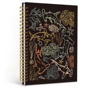 Dilemat Black Beach Notebook Journal, Coastal Ocean Journal for Women, Gifts for Beach Lovers Women Men, Ocean Hammerhead Shark Coral Hardcover Spiral Notebook 5.5x8.3 Inch