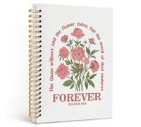 Dilemat Floral Christian Notebook Journal,Christian Gifts for Women,Pink Bible Notebooks for Note Taking,Religious Scripture Flower Hardcover Spiral Notebook 5.5x8.3 Inch