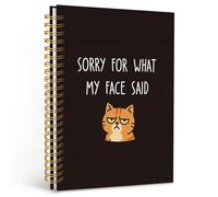 Dilemat Funny Office Gifts Notebook Journal,Office Notebooks for Note Taking,Cat Lovers Gifts for Women,Funny Work Journal for Women Men,Sorry for What My Face Said Hardcover Spiral Notebook 5.5x8.3