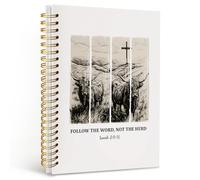 Dilemat Western Highland Cow Christian Notebook Journal, Bible Prayer Journal for Women Men, Western Office Supplies, Christian Gifts, Religious Scripture Hardcover Spiral Notebook 5.5x8.3 Inch