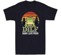 DILF Damn I Love Frogs Funny Retro Cute Humor Saying Vintage Men's T Shirt Black M