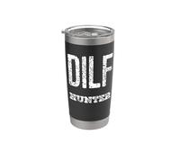 Dilf Hunter Madre soltera Divertido Dilfs Solteros Día de la Madre Humor Vaso térmico de acero inoxidable de doble pared