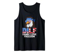 DILF Maldita me encanta la libertad Águila calva Camiseta sin Mangas