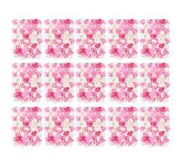 DiLiBee 15 piezas de flores artificiales de pared de rosas para jardín, fondo de fiesta, escenario, boda, decoración de 40 x 60 cm, color rosa oscuro champán.