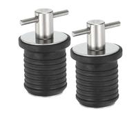 Dilireba 2 Tapones de Drenaje para Barco, Tapones Impermeables de PVC, Tapón de Expansión de Drenaje, T Mango Inoxidable Acero Barco Tapón, para Agujeros de Drenaje de Cascos de Barco de 25 Mm