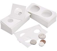 DILISEN 300 Piezas de Soporte de Moneda de Cartón Surtido de Flip Mega, 2 por 2 Pulgadas Funda de Moneda de Cartulina de Flip para Materiales de Colección de Monedas (6 Tama)