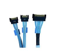 DiliVing MCIO x8 a 2 MCIO x4, SFF-TA-1016 74 pines a 2 SFF-TA-1016 38 pines, PCIe Gen5 Mini Cooledge IO, cable recto doble de 70 cm