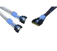 DiliVing SlimSAS x8 a 2 MCIO x4, SFF-8654 74 pines a 2 SFF-TA-1016 38 pines, PCIe Gen5 Mini Cooledge IO, cable recto doble de 80 cm