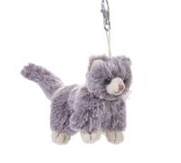 Dilly Dudu - Llavero de peluche de gato o gatito gris de 4 pulgadas
