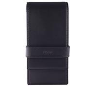 DiLoro Estuche de Cuero para Cuatro bolígrafos y lápices, Black, Clásico