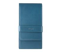 DiLoro Leather Quad Pen Case Pencil Pouch Holder for Four Fountain Ballpoint Rollerball Pens and Pencils (Nappa Blue)
