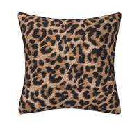 DILOXNSU Fundas de cojín, fundas de cojín de leopardo marrón hermoso patrón de piel cuahions fundas 45 x 45 cm doble cara terciopelo almohadas decorativas fundas para sofá cama sala de estar