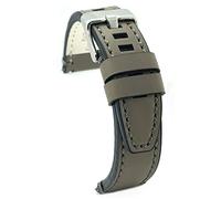 diloy Correa de Reloj Artesanal de Cuero Envejecido deportiva 20mm 22mm 24mm Pespunte Costura Blanca compatible con Diesel Ref 414 Gris 26mm