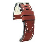 diloy Correa de Reloj Artesanal de Cuero Envejecido deportiva 20mm 22mm 24mm Pespunte Costura Blanca compatible con Diesel Ref 414 marrón 26mm