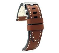 diloy Correa de Reloj Artesanal de Cuero Envejecido deportiva 20mm 22mm 24mm Pespunte Costura Blanca compatible con Diesel Ref 414 marrón 26mm