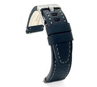 diloy Correa de Reloj Artesanal de Cuero Envejecido deportiva 20mm 22mm 24mm Pespunte Costura Blanca compatible con Diesel Ref 414 Negro 26mm