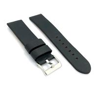 diloy Correa de reloj cuero vintage sin costuras 383 Negro 24mm