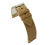 diloy Correa de reloj de cuero nobuk gamuza artesanal vintage - Plana, hecha a mano - Disponible 18mm 20mm 22mm 24mm 417 Beige 20mm