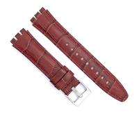 diloy Correa de Reloj de piel compatible con Swatch Irony y Scuba. Cuero grabado cocodrilo alligator 21-23mm Ref 328 marrón 23mm