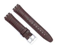 diloy Correa de Reloj de piel compatible con Swatch Irony y Scuba. Cuero grabado cocodrilo alligator 21-23mm Ref 328 marrón 23mm
