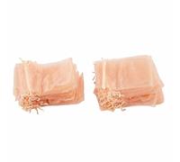 Dilwe 100 Bolsas de Organza con Cordón Transparente y Colores para Recuerdos de Fiesta, Pequeñas Bolsas de Joyería (Oro rosa)