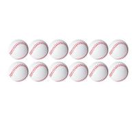 Dilwe 12 Pelotas Elásticas de EVA, Juguetes Suaves para Aliviar el Estrés para Niños, con Diseño de Fútbol, béisbol y Baloncesto, Promueven la Coordinación Ojo-Mano y Las Habilidades (béisbol)