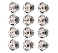 Dilwe 12 Tuercas de Bloqueo Antideslizantes para Axial SCX10, Tuerca de Rueda de Cadena de Metal de 4 Mm con Forro de Nailon, Accesorio de Coche 1/10 RC (Silver)