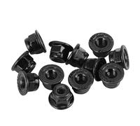 Dilwe 12 Tuercas de Bloqueo Antideslizantes para Axial SCX10, Tuerca de Rueda de Cadena de Metal de 4 Mm con Forro de Nailon, Accesorio de Coche 1/10 RC (Black)