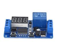 Dilwe 12V Temporizador Módulo Relé, Control por Microcontrolador, | Rango de intervalo de 0,1 s a 999 min, configuraciones de ciclo intermitente e infinito, automatización de PCB para