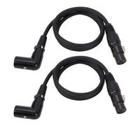 Dilwe 2 Paquete Cable de Altavoz XLR de ángulo Recto, 3 Pines de 3 Pines Extensión de Micrófono XLR Adaptador de Cable de Micrófono de Conector Masculino a Hembra (39in)