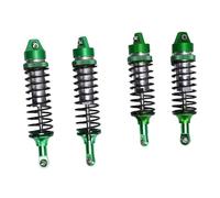 Dilwe 2 Pares de Amortiguadores de Choque de Automóvil RC, Kit de Amortiguador de Choque Trasero de Aleación de Aleación de Aluminio con Amortiguación para Rastreador RC de 4x4 1/10 a (Plata Verde)