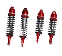 Dilwe 2 Pares de Amortiguadores de Choque de Automóvil RC, Kit de Amortiguador de Choque Trasero de Aleación de Aleación de Aluminio con Amortiguación para Rastreador RC de 4x4 1/10 a (Plata roja)