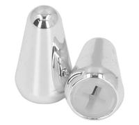 Dilwe 2 Uds Punta de Interruptor de Guitarra Carcasa de Latón Perilla de Palanca de 3 Vías y 5 Vías Reemplazo para Guitarras Eléctricas Estilo ST TL (SILVER)