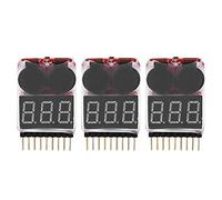Dilwe 3 Unids / Set RC 1S-8S Lipo Bateria LED Probador Alarma de Bajo Voltaje Buzzer Checker RC Accesorio
