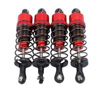 Dilwe 4 Amortiguadores RC de 70 Mm, Amortiguador de Suspensión Delantera y Trasera de Aleación de Aluminio para Coches de Control Remoto a Escala 1/10. (Rojo)