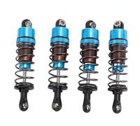 Dilwe 4 Amortiguadores RC de 70 Mm, Amortiguador de Suspensión Delantera y Trasera de Aleación de Aluminio para Coches de Control Remoto a Escala 1/10. (Blue)