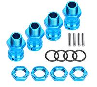 Dilwe 4 PIEZAS 17 mm de aluminio hexadiltigador con adaptador de extensión fuerte y duradero para coche RC (AZU)