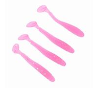 Dilwe 50 piezas señuelos de pesca de plástico flexible de 5 Cm, cebos para gusanos de cola en T, con acción de natación realista, para pesca en agua dulce y agua salada (PINK)