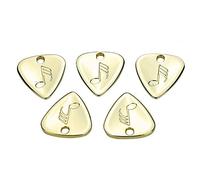 Dilwe 5Pcs Púa de Guitarra, Metal Pick Púa para Acústica Guitarra, Eléctrica Guitarra, Ukulele(Oro)
